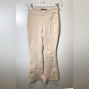 Ten‎ by Babaton Women's Paramount High-Waisted Knit Flared Pants Tan Size XS